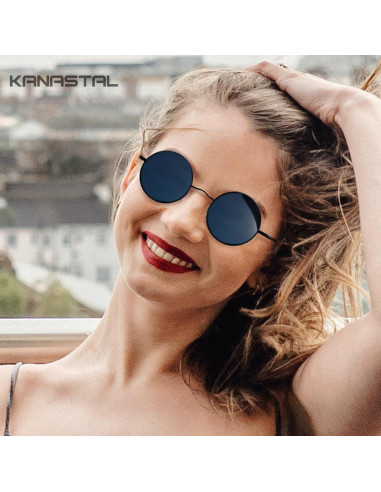 Gafas de sol redondas polarizadas KANASTAL UV400 para hombres