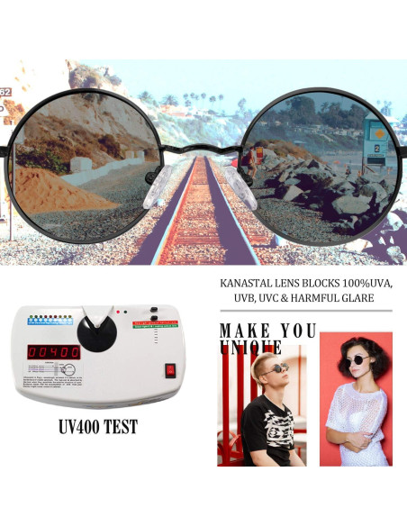Gafas de sol redondas polarizadas KANASTAL UV400 para hombres