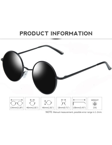 Gafas de sol redondas polarizadas KANASTAL UV400 para hombres