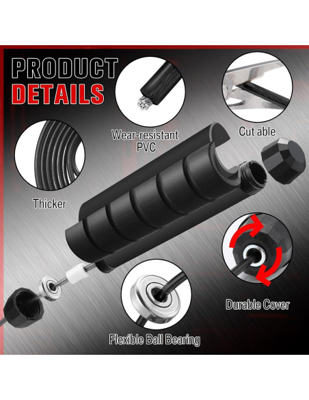 Cuerda de Saltar Junkin Ajustable con Mangos de Espuma 2.74m