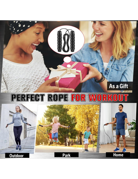 Cuerda de Saltar Junkin Ajustable con Mangos de Espuma 2.74m