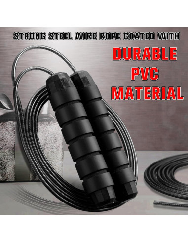 Cuerda de Saltar Junkin Ajustable con Mangos de Espuma 2.74m