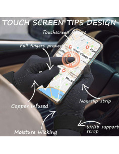 Guantes de Artritis de Cobre Semikk con Correa Ajustable 2