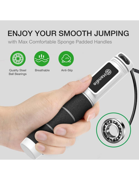 Cuerda para Saltar H HANDIO con Contador Digital Ajustable 2.79m