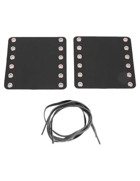 Cubiertas de Agarre de Manillar Aramox para Motocicleta - Cuero Negro