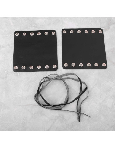 Cubiertas de Agarre de Manillar Aramox para Motocicleta - Cuero Negro