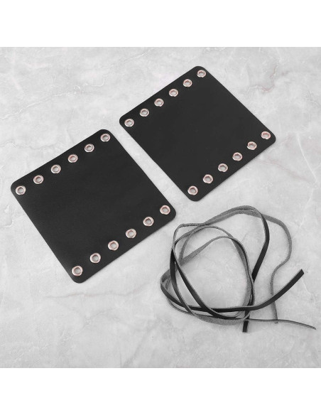 Cubiertas de Agarre de Manillar Aramox para Motocicleta - Cuero Negro