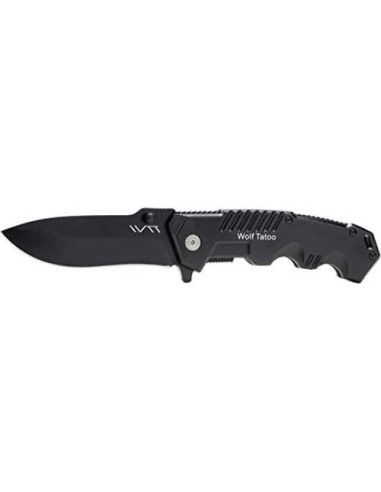 Cuchillo Plegable BGT Negro para Camping y Supervivencia 20.1 cm