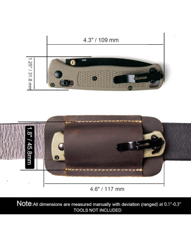 Funda de Cuchillo de Cuero Topstache Pequeña Marrón Oscuro