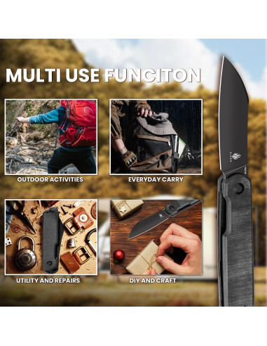 Cuchillo de bolsillo Kizer Klipper 80mm acero 154CM micarta negro