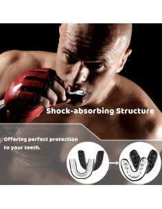 Protector Bucal Deportivo Besosay Adulto Ajustable Negro/Blanco 2