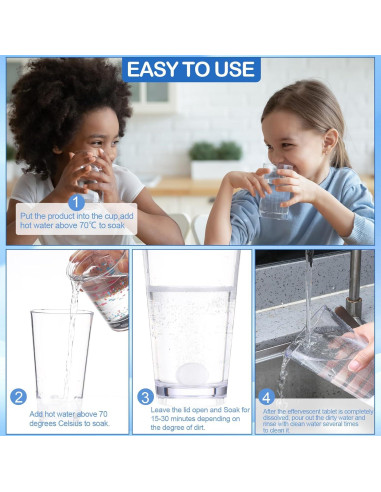 Paquete de 100 tabletas de limpieza Heigble para botellas