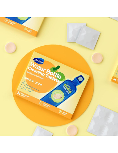 Tabletas de Limpieza APPTRIN para Botellas de Agua - 36 Unidades