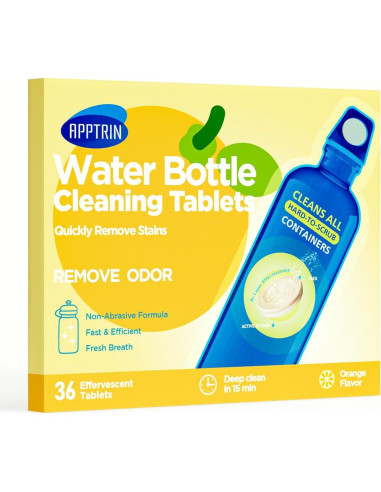 Tabletas de Limpieza APPTRIN para Botellas de Agua - 36 Unidades