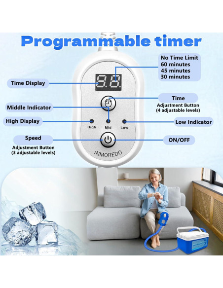 Máquina de Hielo Inmoredo para Rodilla - Terapia Fría Programable