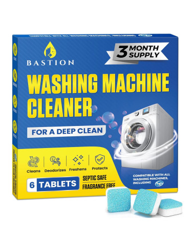 Limpiador de Lavadora Bastion - 6 Tabletas Ecológicas 81g