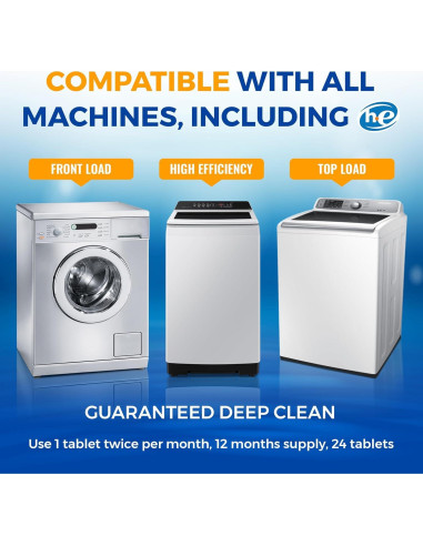 Limpiador de Lavadora Bastion - 6 Tabletas Ecológicas 81g