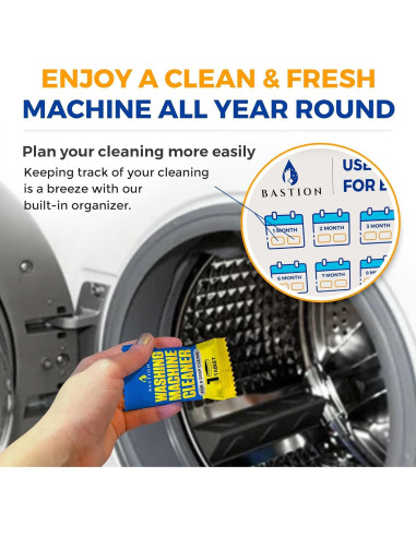 Limpiador de Lavadora Bastion - 6 Tabletas Ecológicas 81g