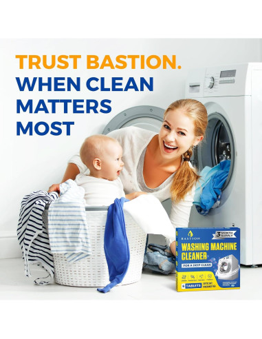 Limpiador de Lavadora Bastion - 6 Tabletas Ecológicas 81g