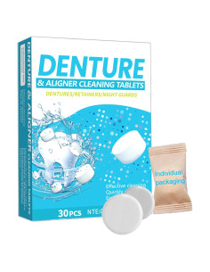 Tabletas de Limpieza para Dentaduras HI FINE CAFE, 30 Piezas