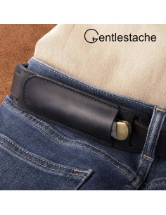 Funda de cuchillo de cuero Gentlestache negra EDC 17cm 2