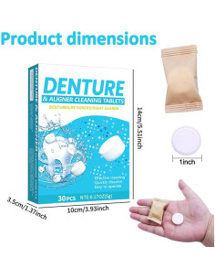 Tabletas de Limpieza para Dentaduras HI FINE CAFE, 30 Piezas 2