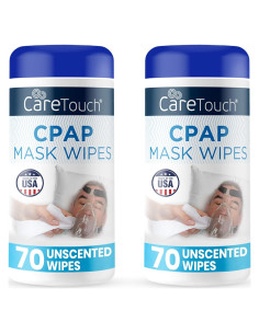 Toallitas de Limpieza CPAP CareTouch - 2 Paquetes de 70 Unidades