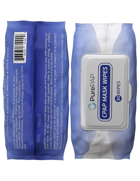 Toallitas de limpieza CPAP PurePap - 30 hojas de algodón 100% Toallitas de limpieza CPAP PurePap - 30 hojas de algodón 100%