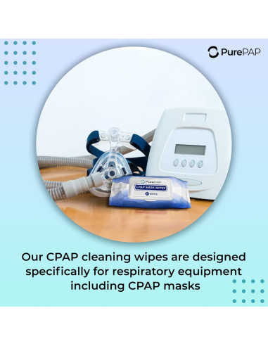 Toallitas de limpieza CPAP PurePap - 30 hojas de algodón 100%