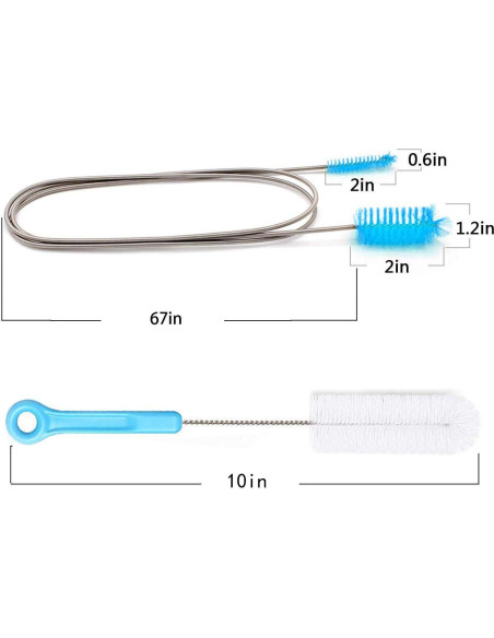 Cepillo de limpieza CPAP Desin - Acero inoxidable 169cm