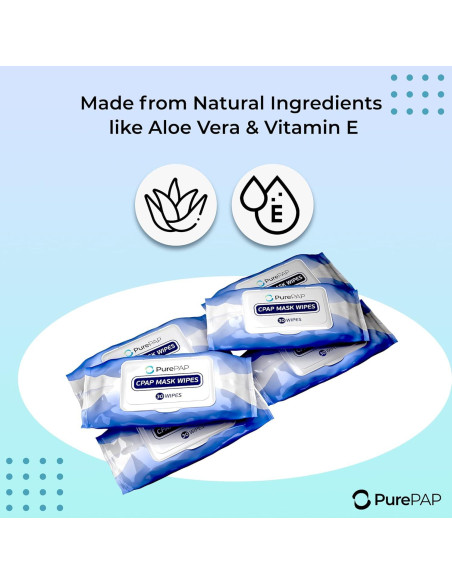 Toallitas de limpieza CPAP PurePap - 30 hojas de algodón 100% Toallitas de limpieza CPAP PurePap - 30 hojas de algodón 100%
