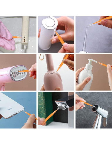 Limpiador de Cabezal de Ducha Ceycudy, 10 Puntas Acero Inoxidable y 15 Cepillos Nylon