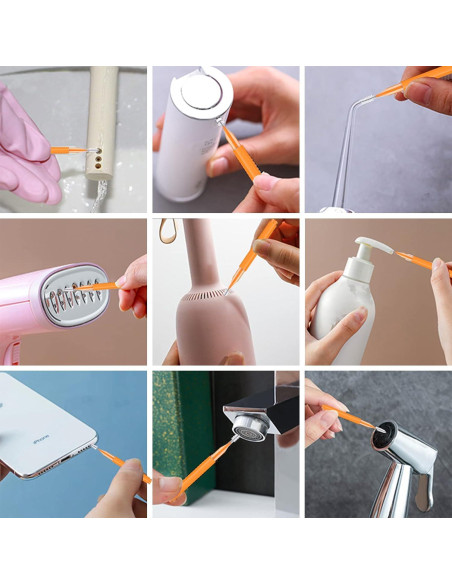 Limpiador de Cabezal de Ducha Ceycudy, 10 Puntas Acero Inoxidable y 15 Cepillos Nylon