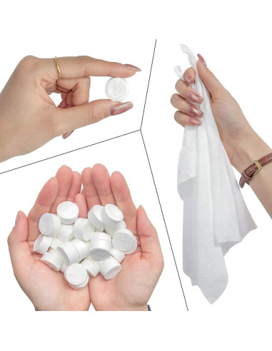 Toallitas Comprimidas de Algodón NANASO - Paquete de 100