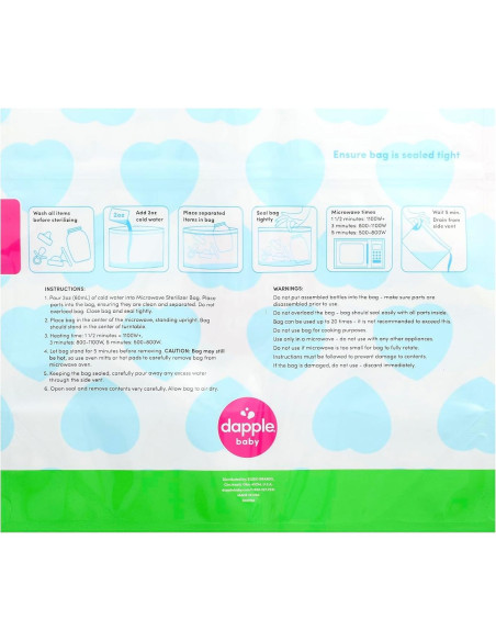 Bolsas Esterilizadoras Dapple Baby para Microondas, Reutilizables, 20 Usos