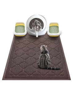 Alfombrilla para Caja de Arena WePet XXL Marrón 119x91 cm