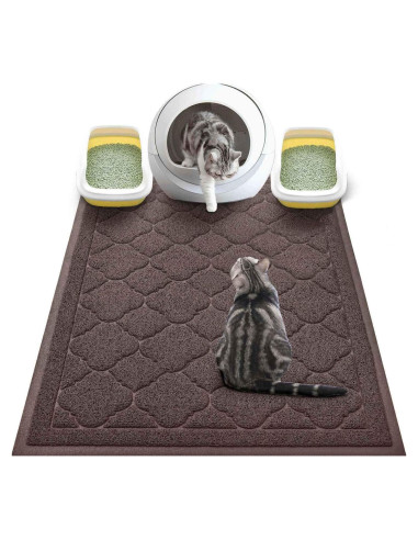 Alfombrilla para Caja de Arena WePet XXL Marrón 119x91 cm