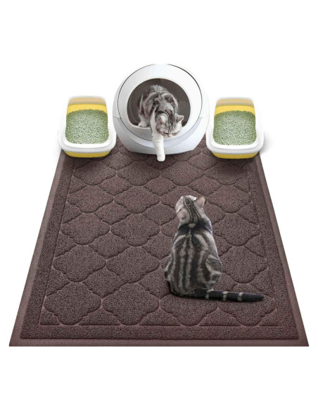 Alfombrilla para Caja de Arena WePet XXL Marrón 119x91 cm