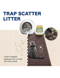 Alfombrilla para Caja de Arena WePet XXL Marrón 119x91 cm 2