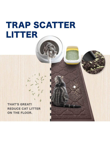 Alfombrilla para Caja de Arena WePet XXL Marrón 119x91 cm