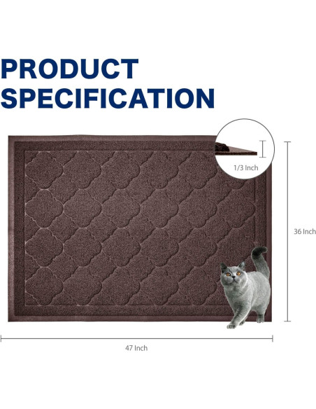 Alfombrilla para Caja de Arena WePet XXL Marrón 119x91 cm