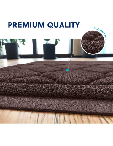 Alfombrilla para Caja de Arena WePet XXL Marrón 119x91 cm