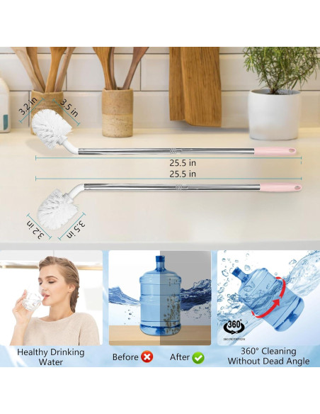 Juego de 2 Cepillos de Limpieza UQGVML para Botellas 11.4 y 18.9L