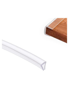 Protector de Borde de Silicona JoyHuaTrade 5m Canal U Transparente