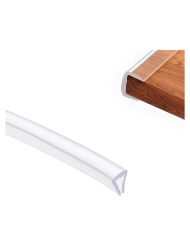 Protector de Borde de Silicona JoyHuaTrade 5m Canal U Transparente