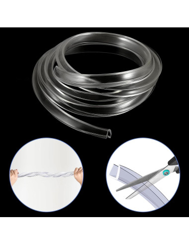 Protector de Borde de Silicona JoyHuaTrade 5m Canal U Transparente