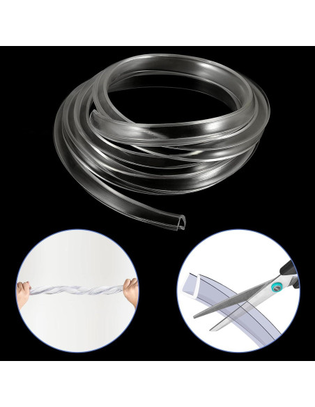 Protector de Borde de Silicona JoyHuaTrade 5m Canal U Transparente