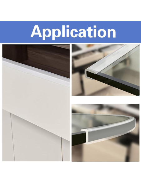 Protector de Borde de Silicona JoyHuaTrade 5m Canal U Transparente