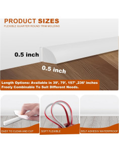 Moldura Cuarterona Flexible Langierspur 397.18 cm Blanca 2