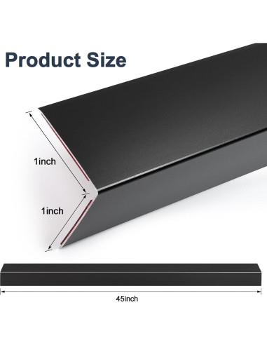 4 Protectores de Esquinas de Aluminio Jiekayi 114.3 cm Negro
